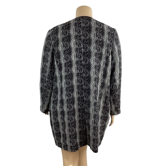 Sejour Snake Print Textured Jacket Size 18W Black Lined Zip Up - Picture 5 of 7